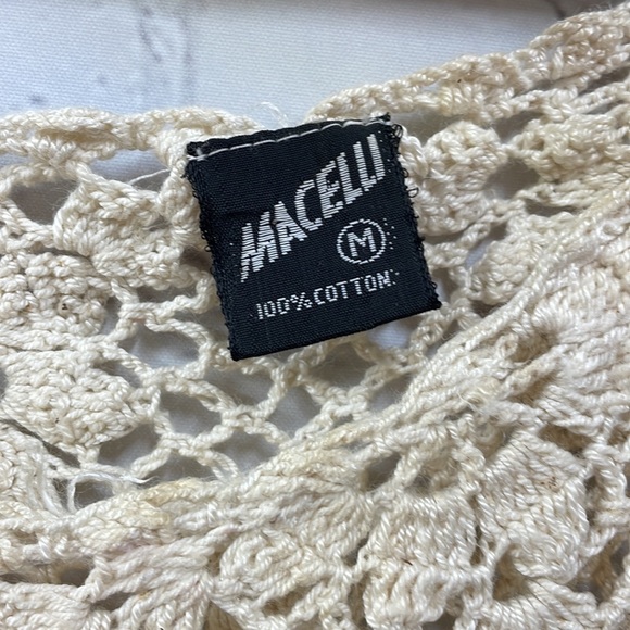 Macelli Vintage Cotton Crochet bohemian festival Medium Top - Picture 5 of 9